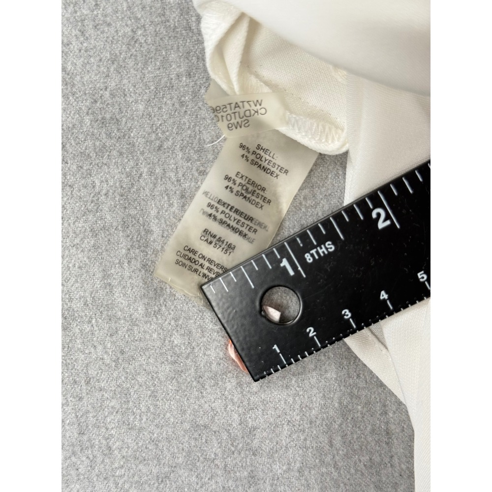 Calvin Klein Womens 3X Cream White V-Neck Sleeveless Pleated Blouse Top - Picture 6 of 7